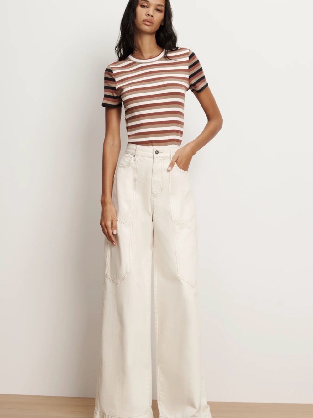 NWT Veronica Beard - Freddy Wide Leg Cargo Jean - Picture 1 of 6